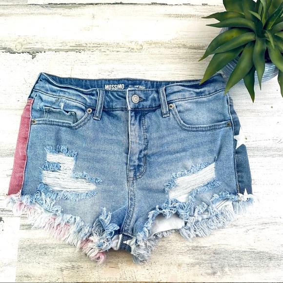 Mossimo high rise flag cut off shorts size 4 - Picture 2 of 2